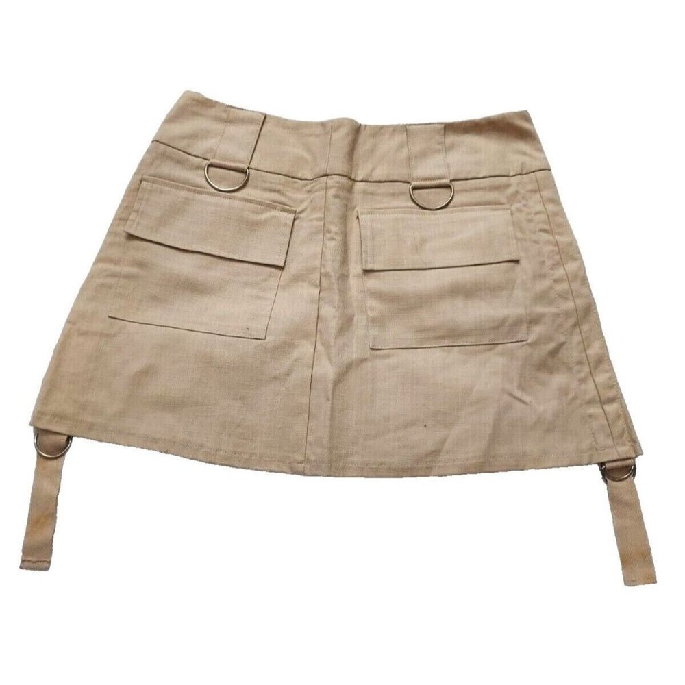 Vintage Double Zero Womens Mini Skirt, Tan, Medium - Picture 4 of 8